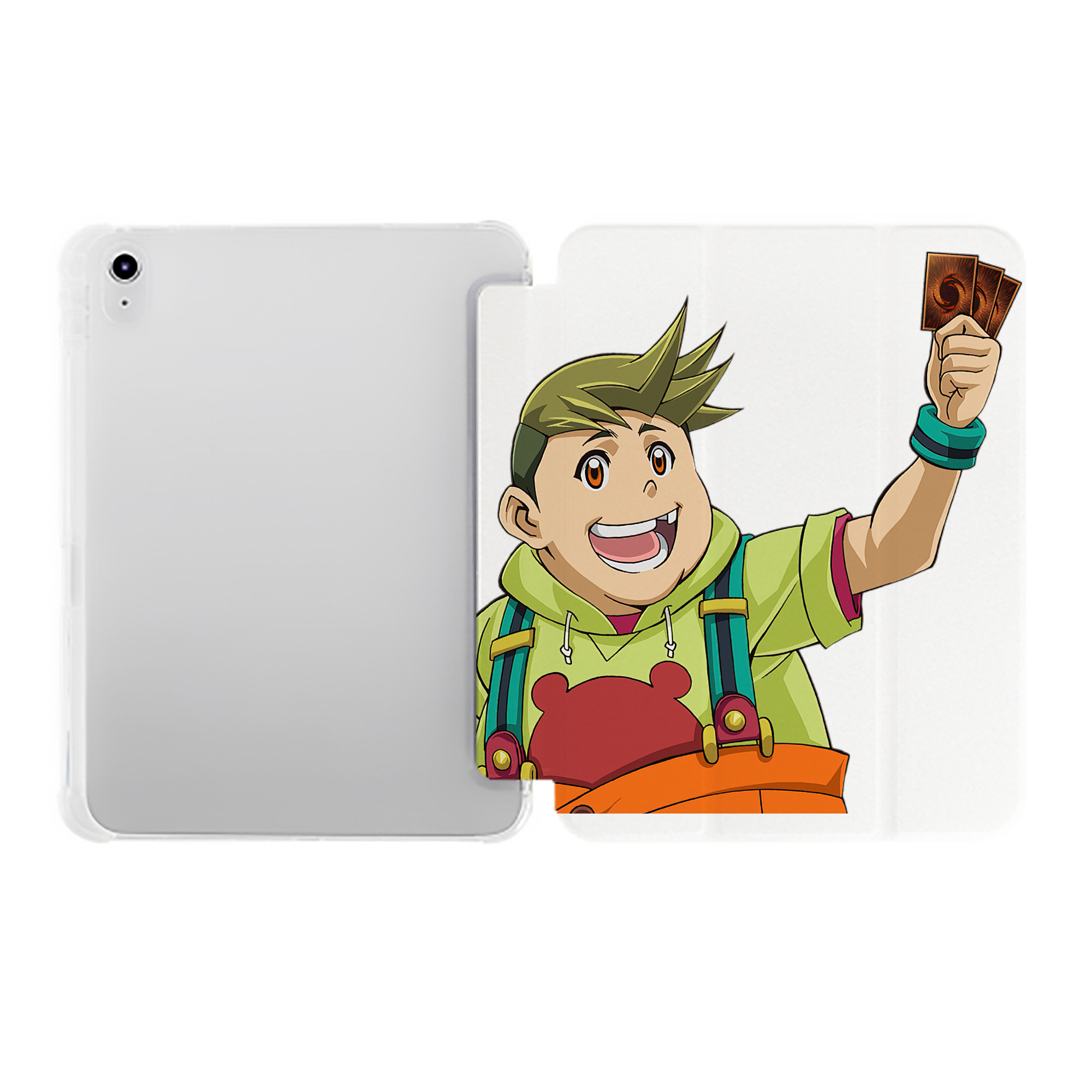 （画像用） 遊☆戯☆王 Yu-Gi-Oh! IPad ケース ペン収納付き 三つ折りスタンド PUレザー×シリコン 対応機種9.5/10.5/10.9インチ